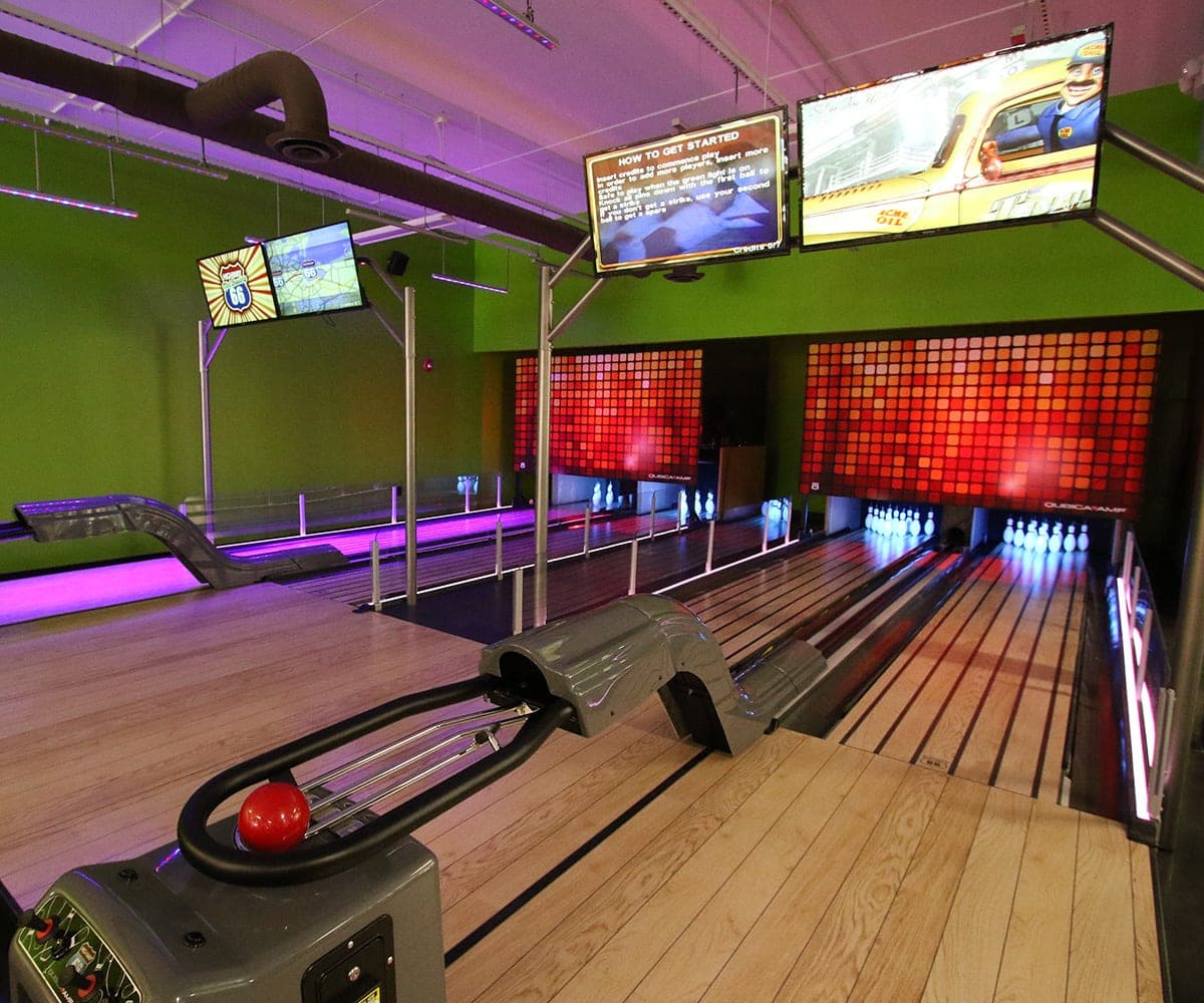 Mini bowling lanes