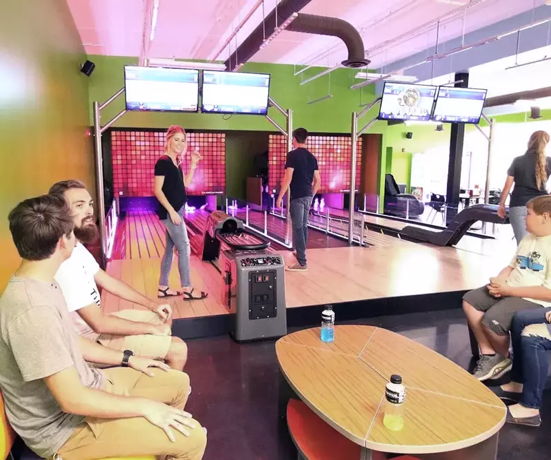 miniature bowling alley